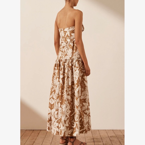 Shona Joy Kiana Strapless Rouched Midi Dress size S - Picture 5 of 11